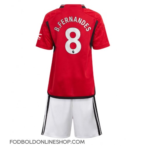 Manchester United Bruno Fernandes #8 Hjemme Trøje Børn 2023-24 Kortærmet (+ Korte bukser)